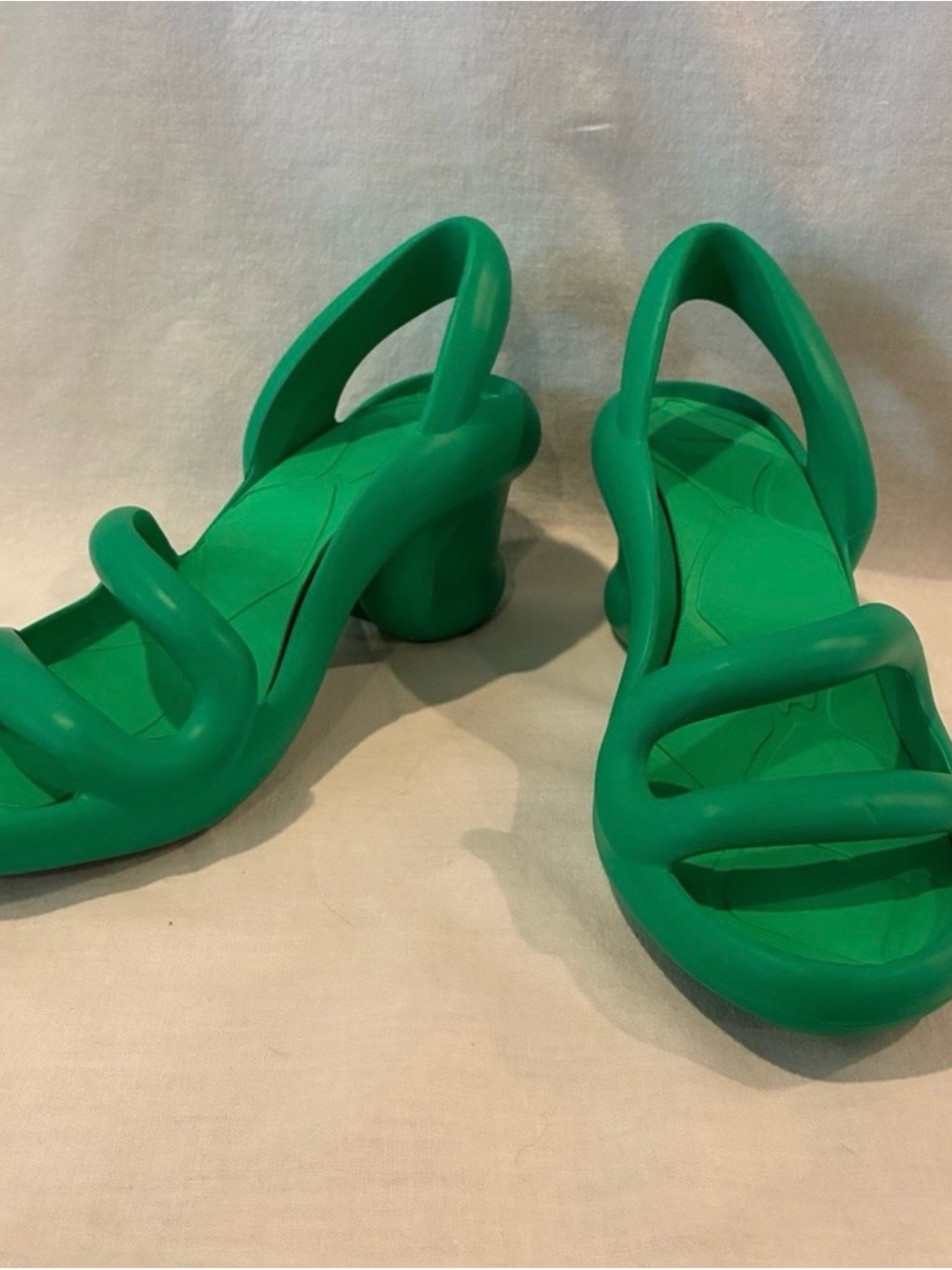 Camper Green Sculpted Slingback Sandals